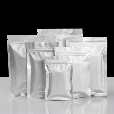 Custom Matte Food Packaging Zip Lock Silver Mylar Aluminum Foil Plastic Bags