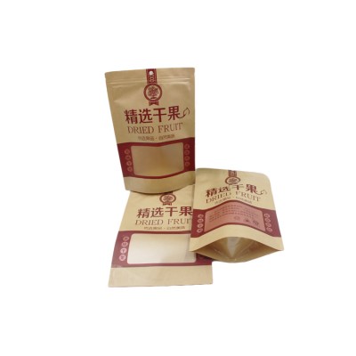 Manufacturer Kraft Paper Stand Up Ziplock plastic Bag for food and coffee