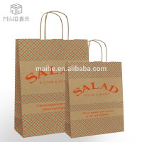 Wholesale Custom Retail Logo color Printed Kraft Paper Bag with twist handle