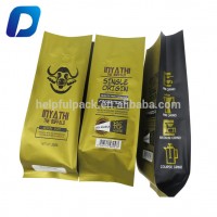 food grade side gusset heat seal custom printed foil empty triangular tea coffee bean bag